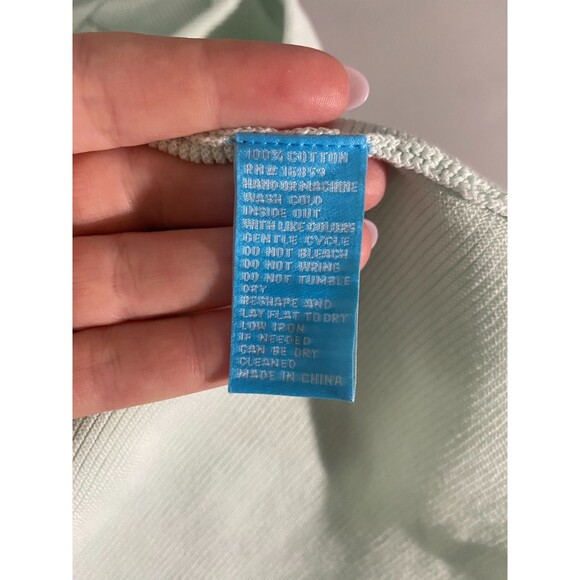 J. Mclaughlin Cropped Open Front Ribbed Cardigan - Seafoam Blue M - Picture 5 of 6